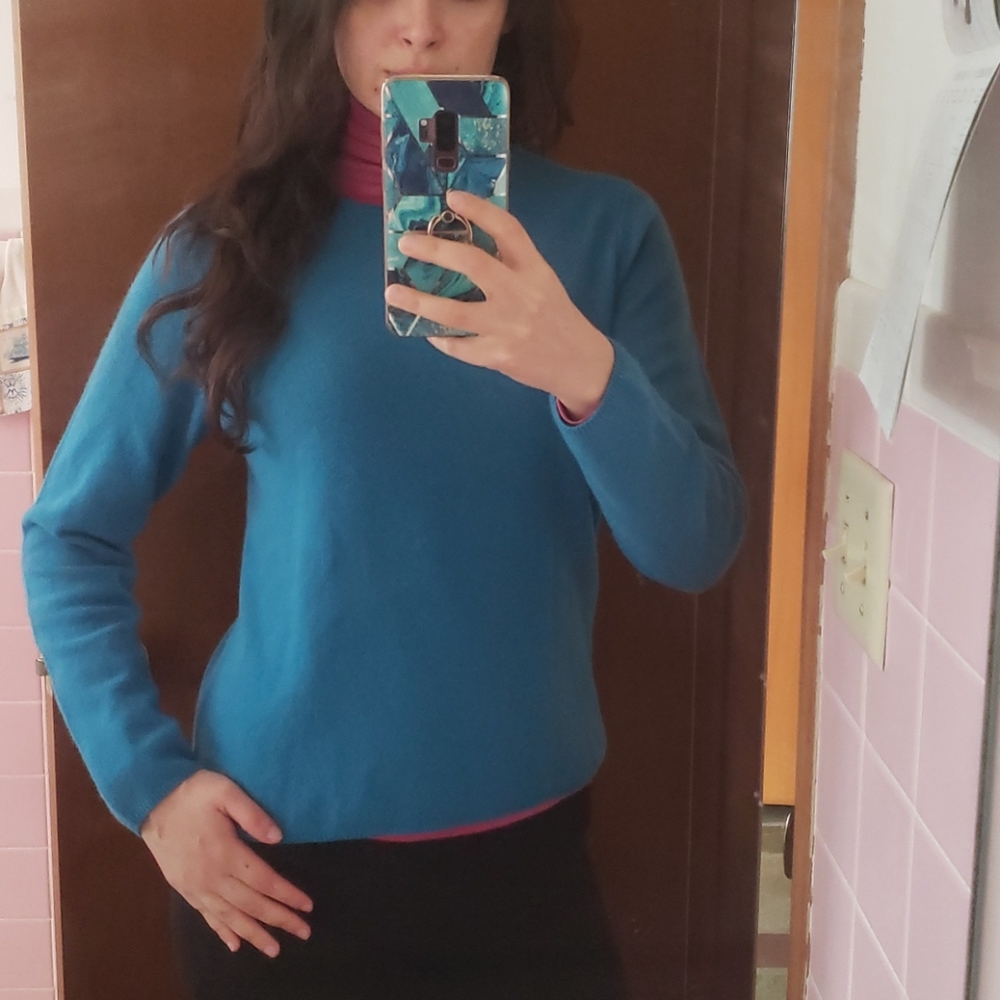 Charter Club Blue Cashmere Crew-Neck Sweater Size